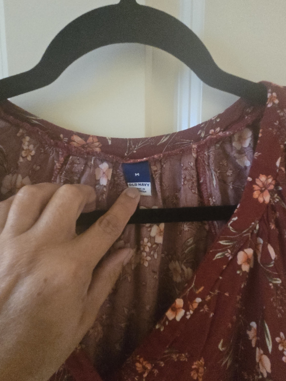 Old Navy Burgundy Floral Midi Dress - Picture 5 of 6